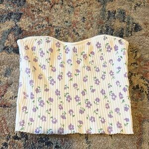 H&M Cream Ribbed Top